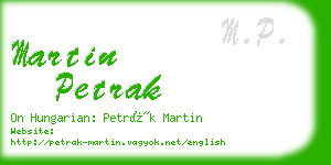 martin petrak business card